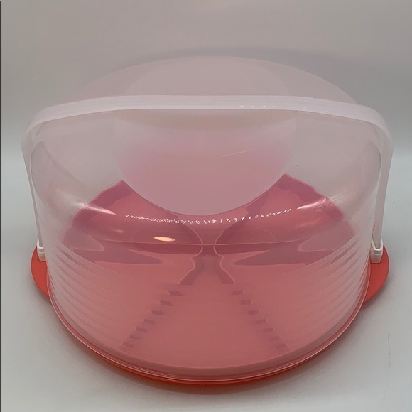Tupperware 10" Round Cake Taker Guava & Carrier - Picture 9 of 16